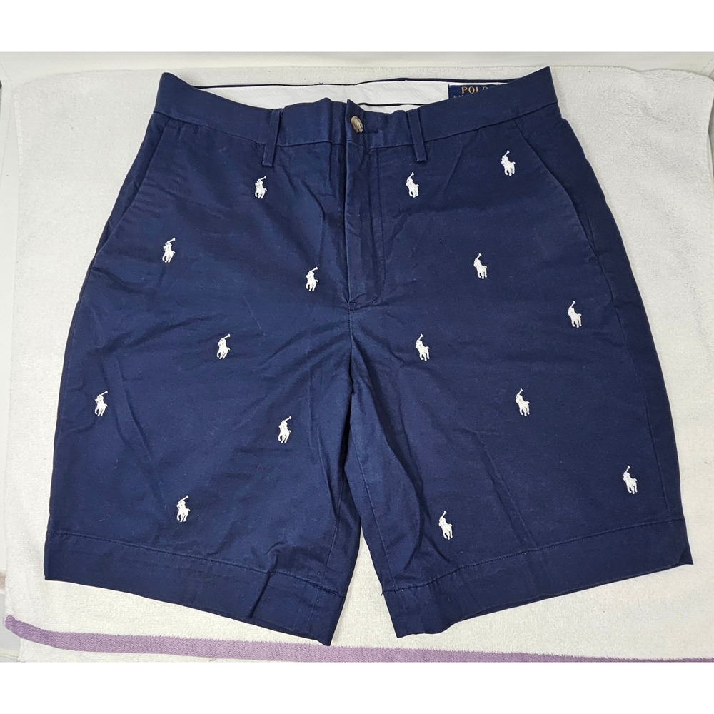 Polo Ralph Lauren Men's Stretch Classic Fit Pony Shorts, 30" W, Navy Blue, EUC